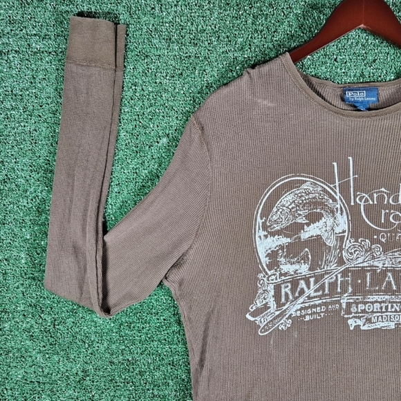 Vintage Polo Ralph Lauren Lightweight Graphic Thermal Shirt / Mens Size Medium - Picture 5 of 11